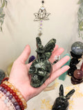 Green Jade Fairy Sitting on Skull Carving | Choose Your Piece