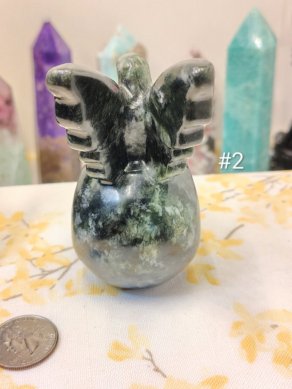 Green Jade Fairy Sitting on Skull Carving | Choose Your Piece