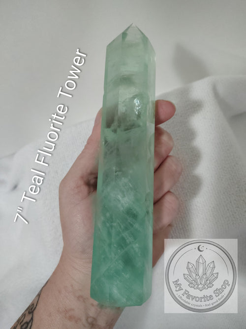 7" Stunning Teal Fluorite Tower