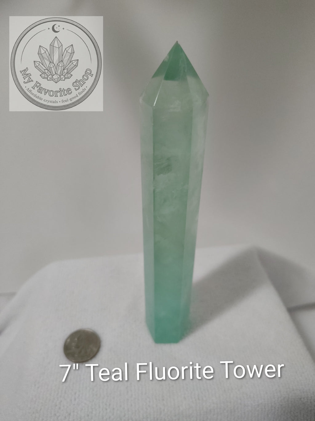 7" Stunning Teal Fluorite Tower