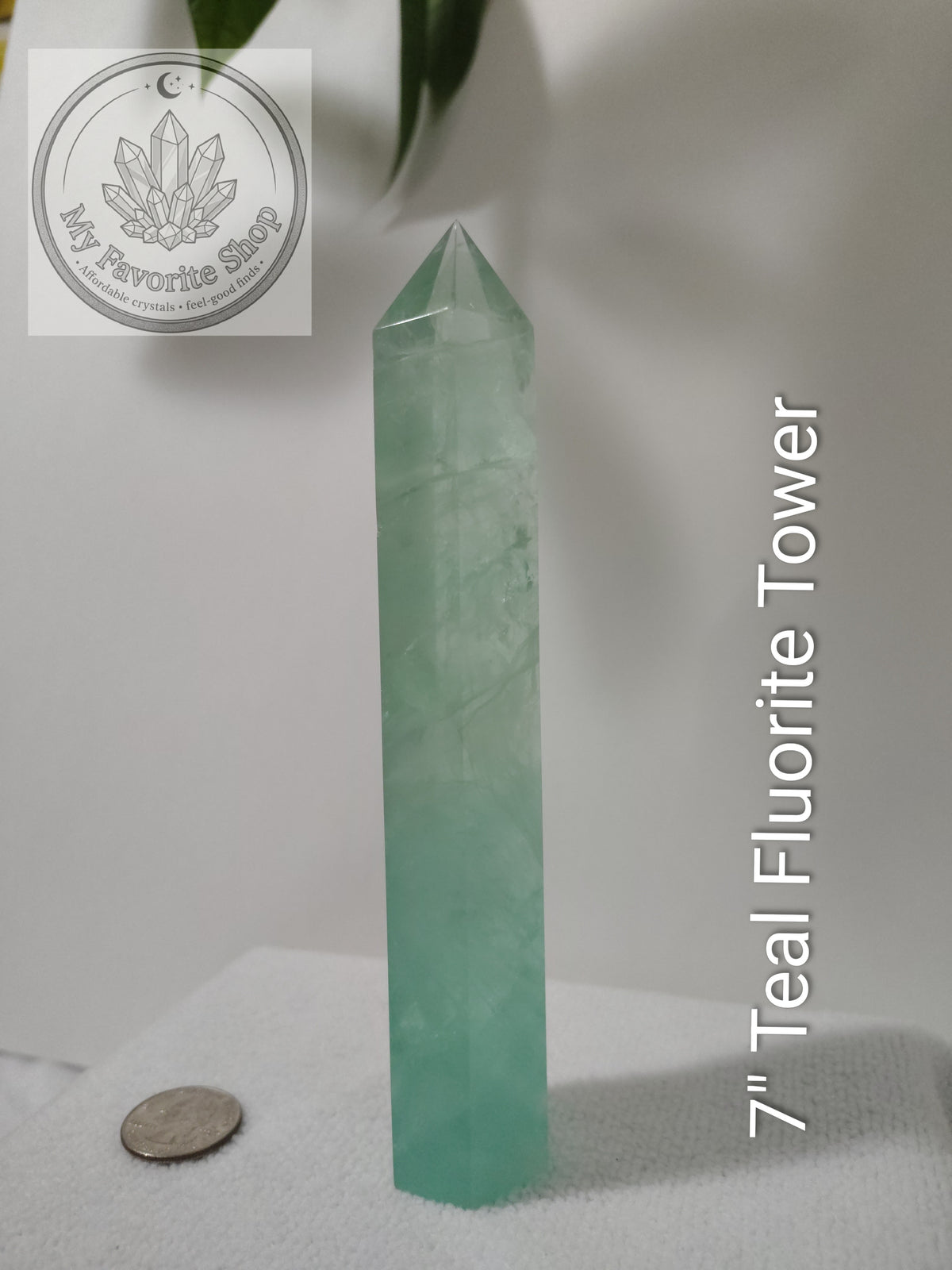 7" Stunning Teal Fluorite Tower