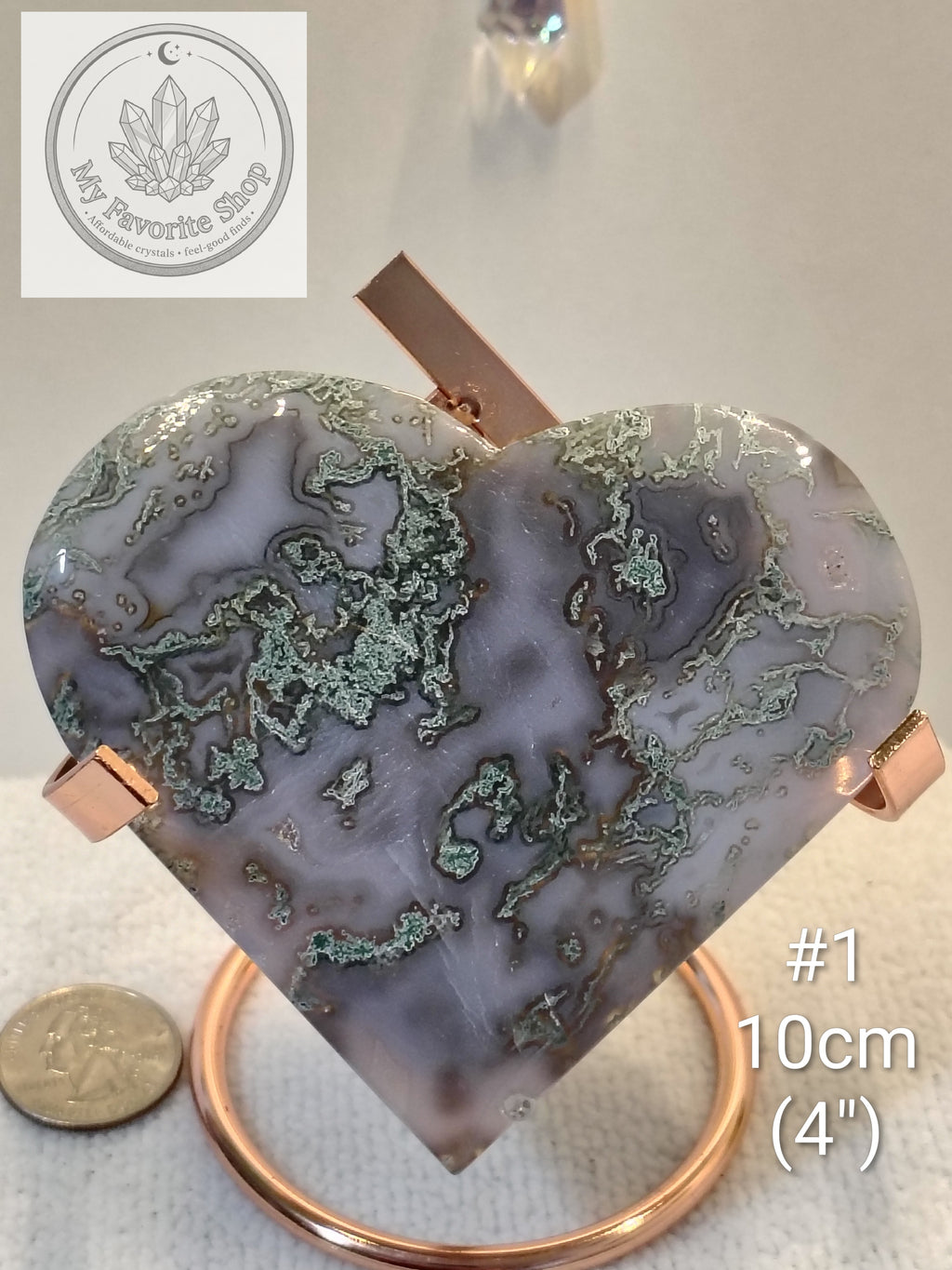 Botanical Beauty: Moss Agate Statement Hearts