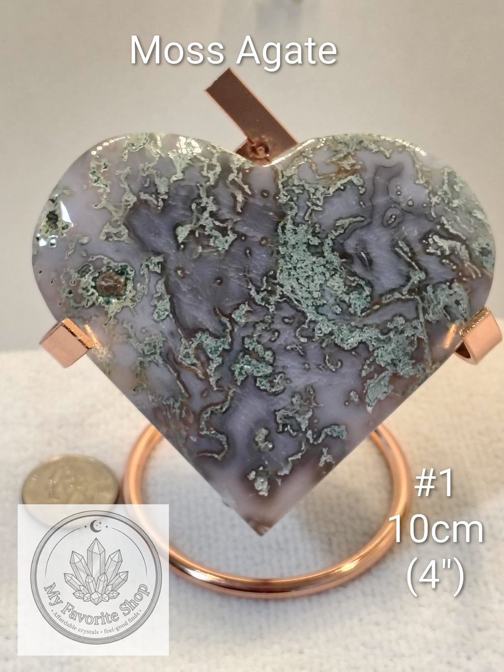 Botanical Beauty: Moss Agate Statement Hearts