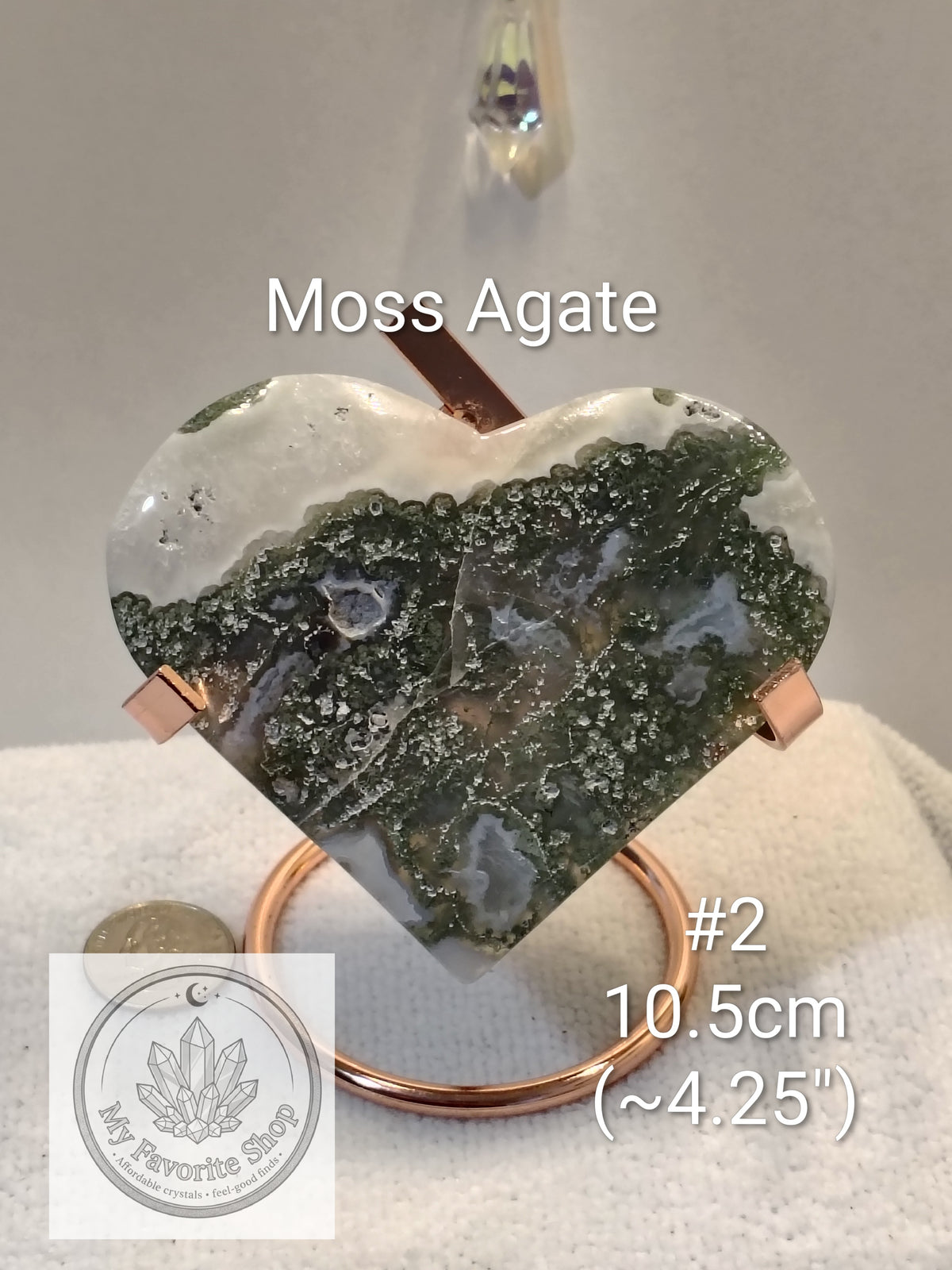 Botanical Beauty: Moss Agate Statement Hearts