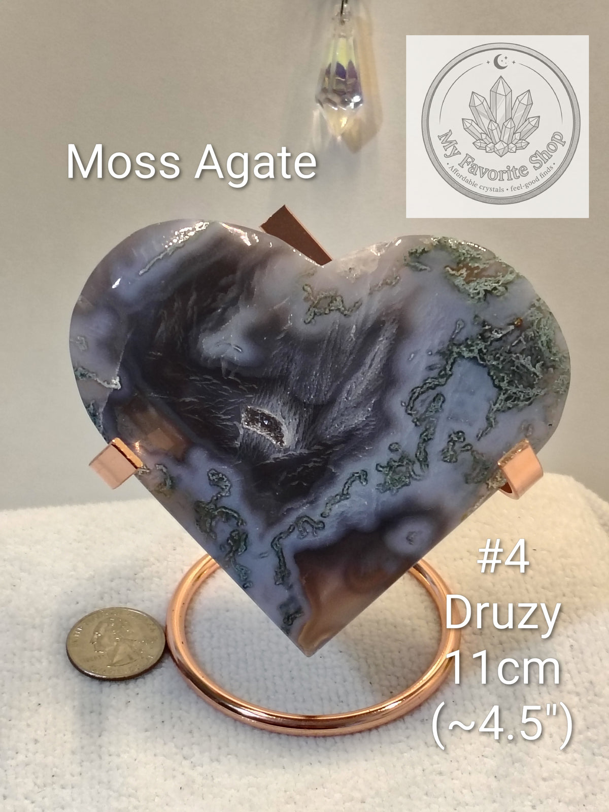 Botanical Beauty: Moss Agate Statement Hearts