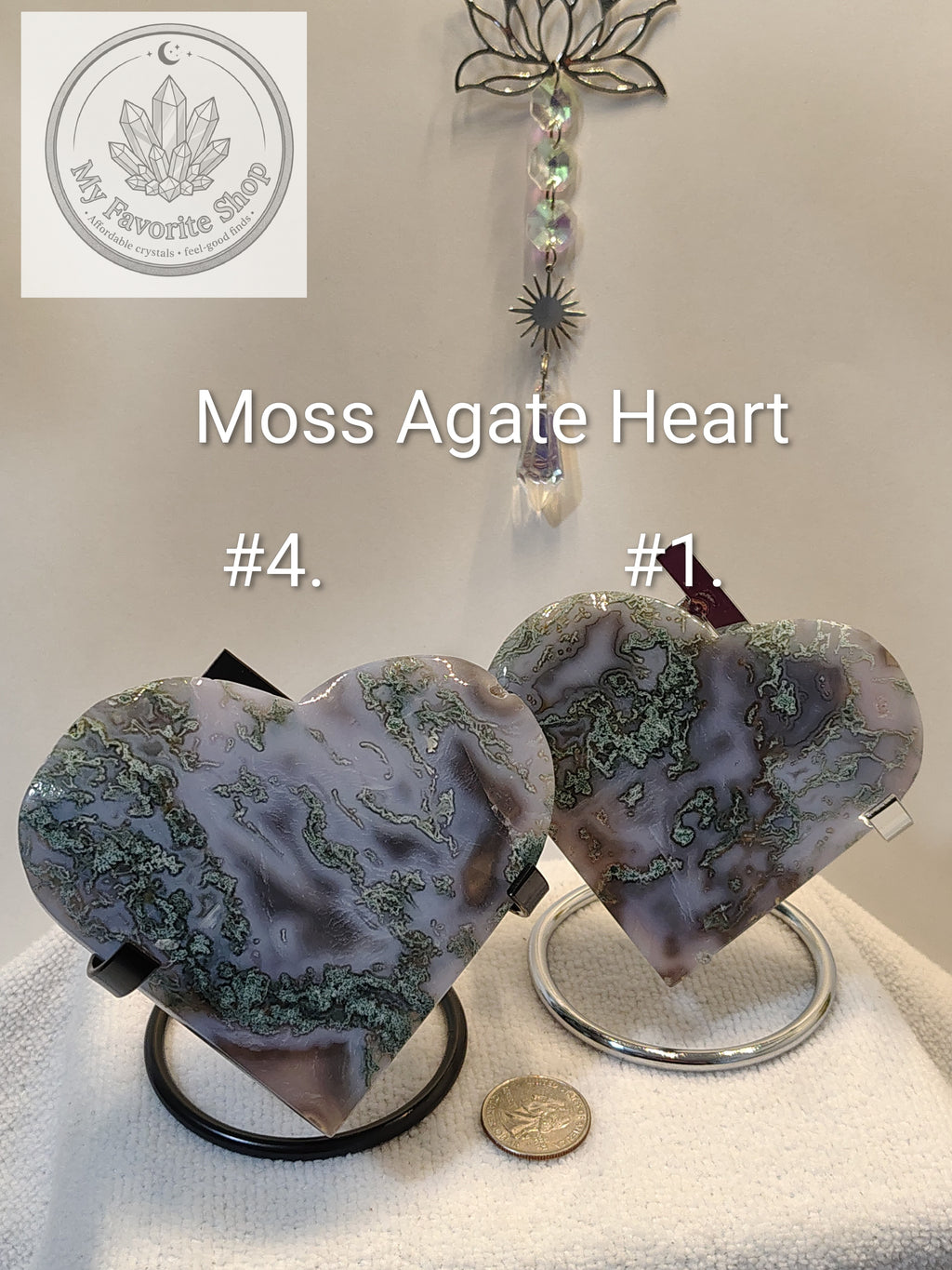 Botanical Beauty: Moss Agate Statement Hearts