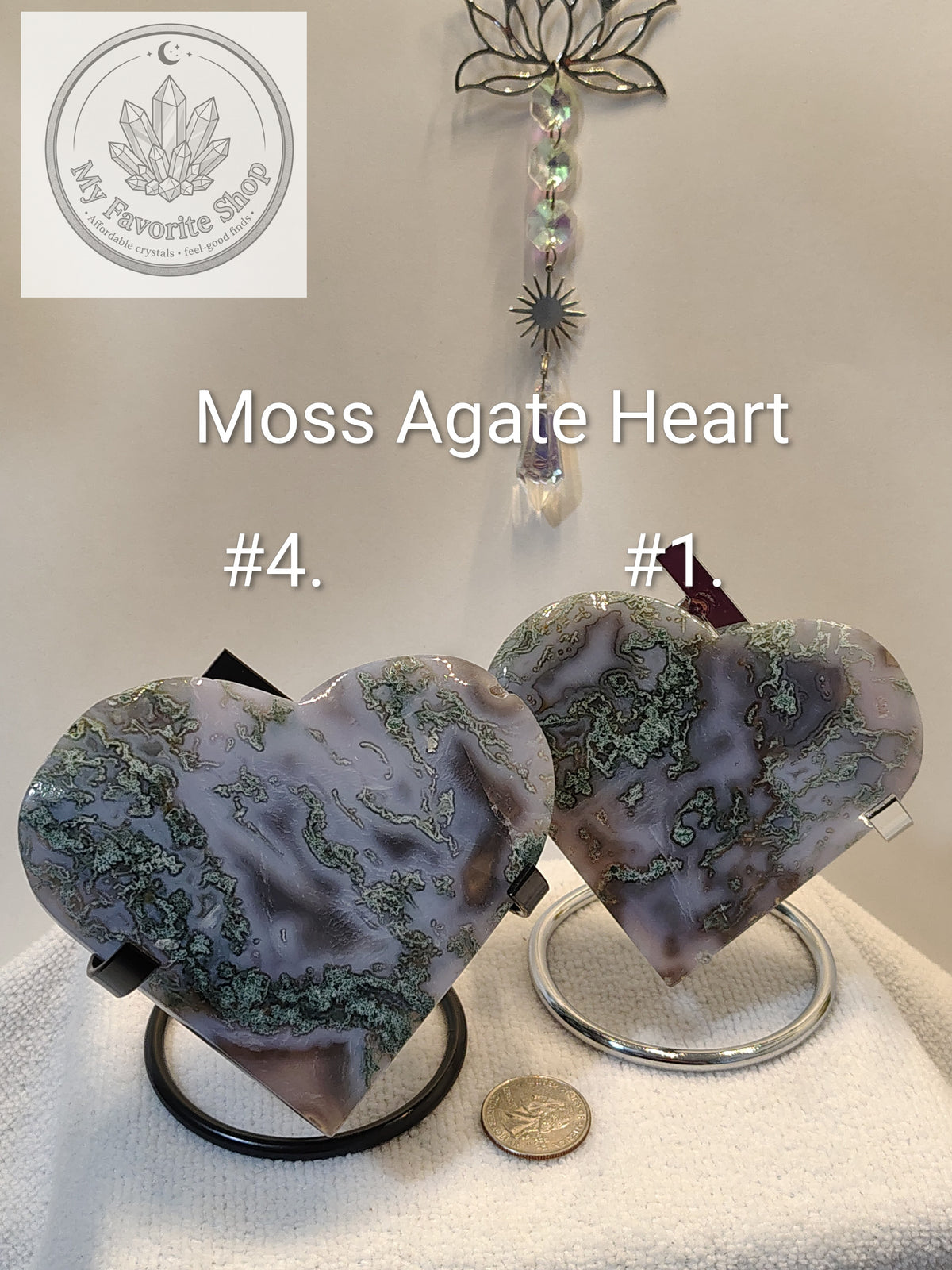 Botanical Beauty: Moss Agate Statement Hearts