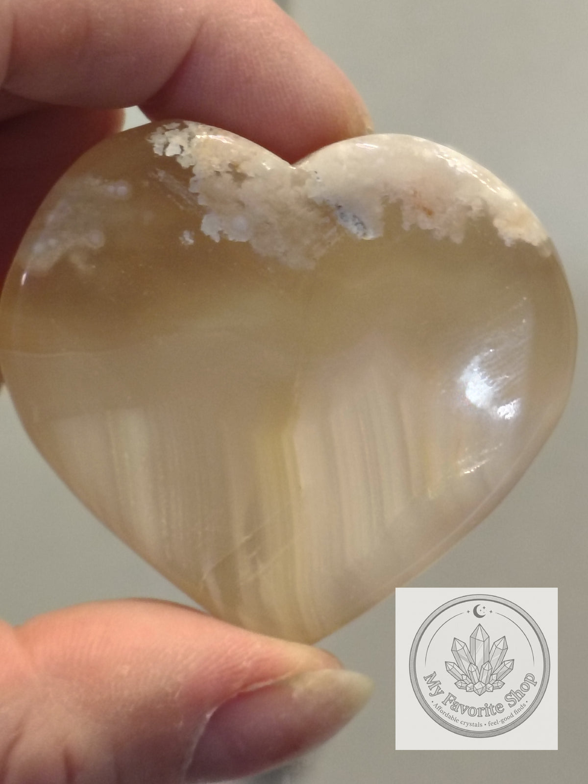 Polished Flower Agate Mini Heart Dishes / Sphere Holders