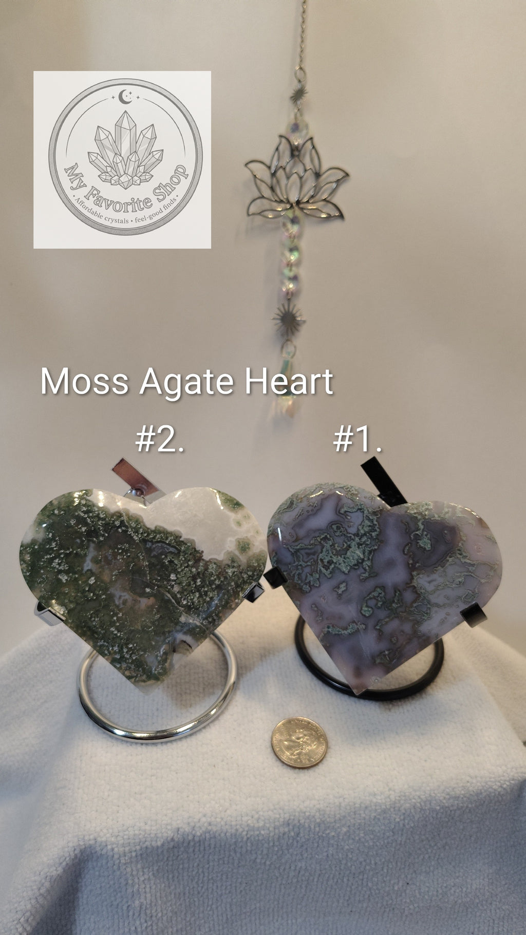 Botanical Beauty: Moss Agate Statement Hearts