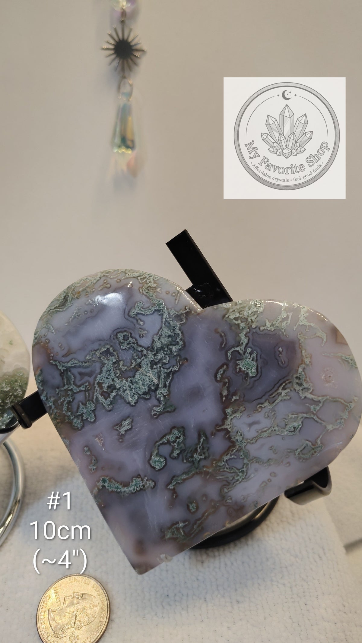 Botanical Beauty: Moss Agate Statement Hearts