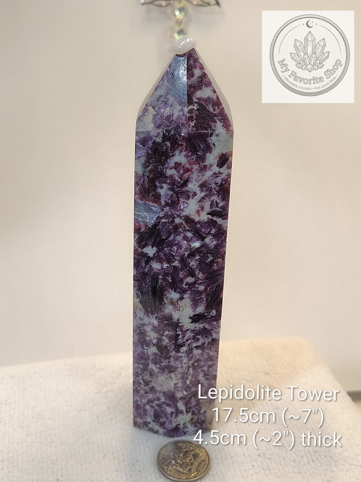 Divine Peace: Large Lepidolite Statement Tower