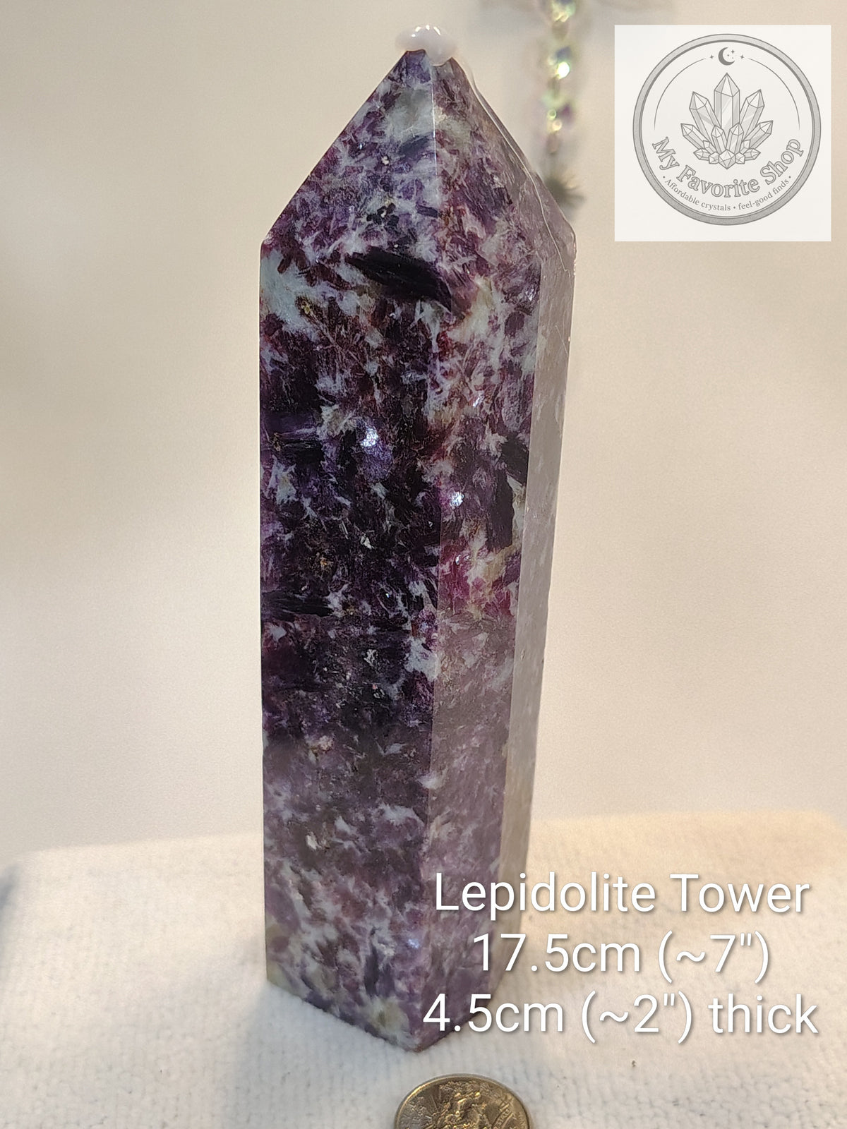 Divine Peace: Large Lepidolite Statement Tower