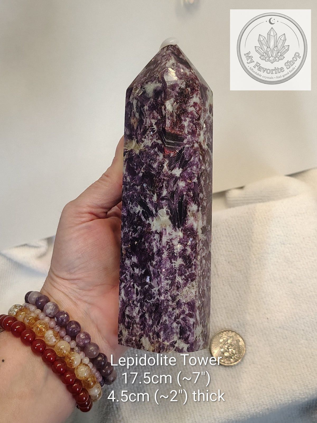 Divine Peace: Large Lepidolite Statement Tower