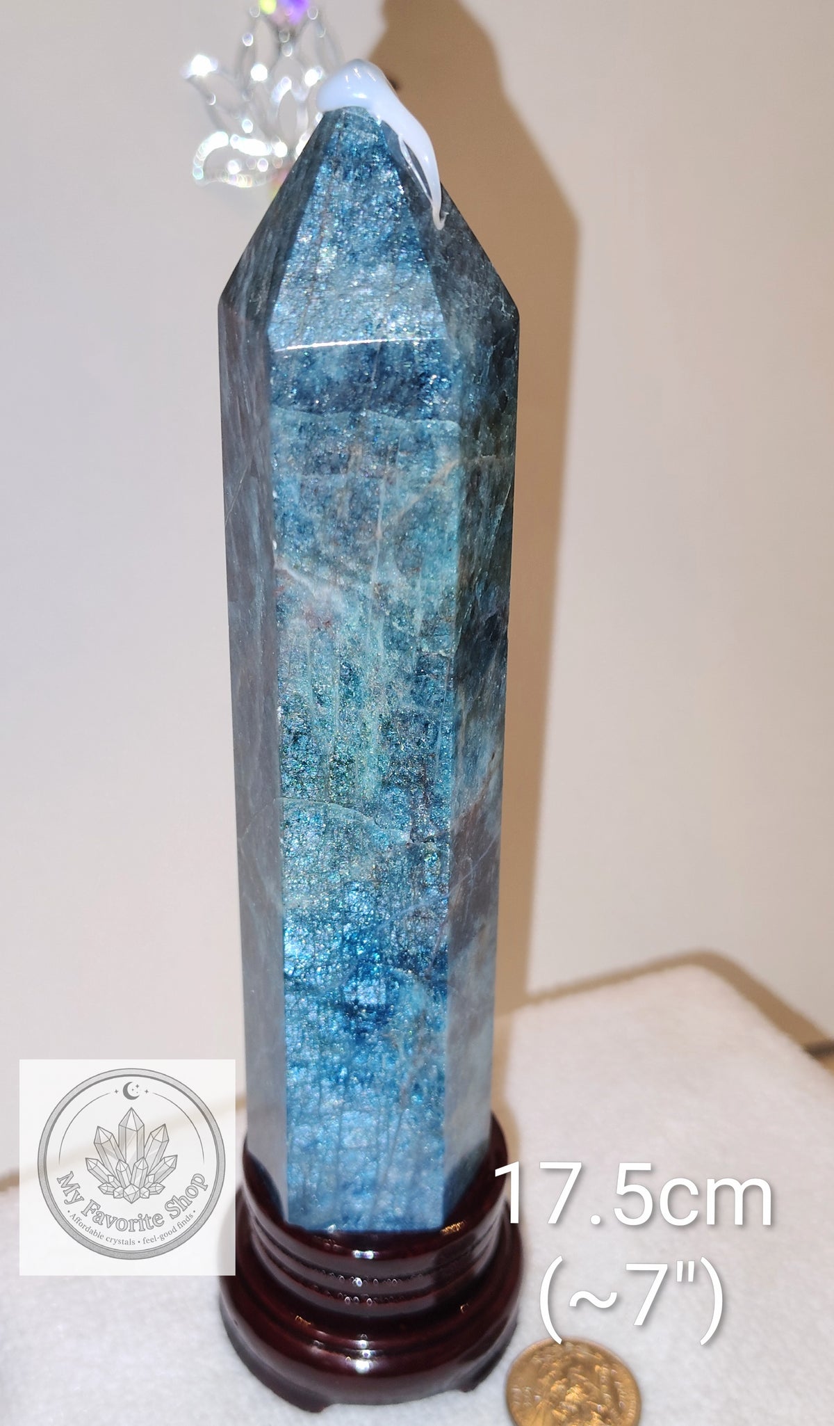 Vibrant Blue Apatite Crystal Tower / Generator