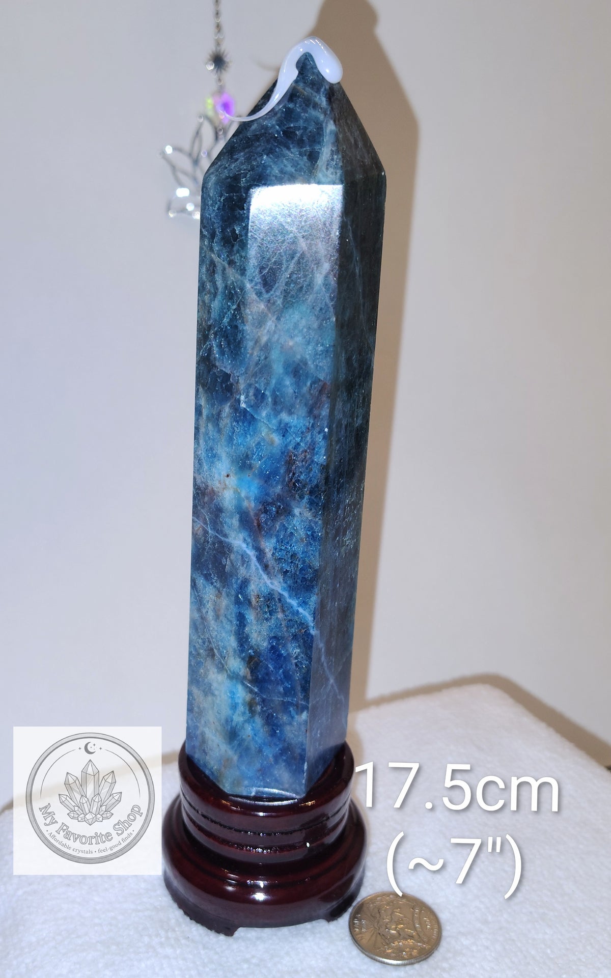 Vibrant Blue Apatite Crystal Tower / Generator