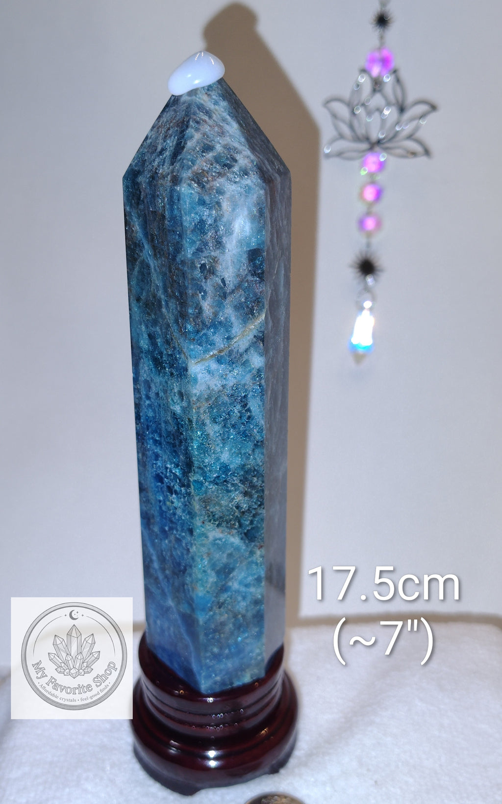 Vibrant Blue Apatite Crystal Tower / Generator