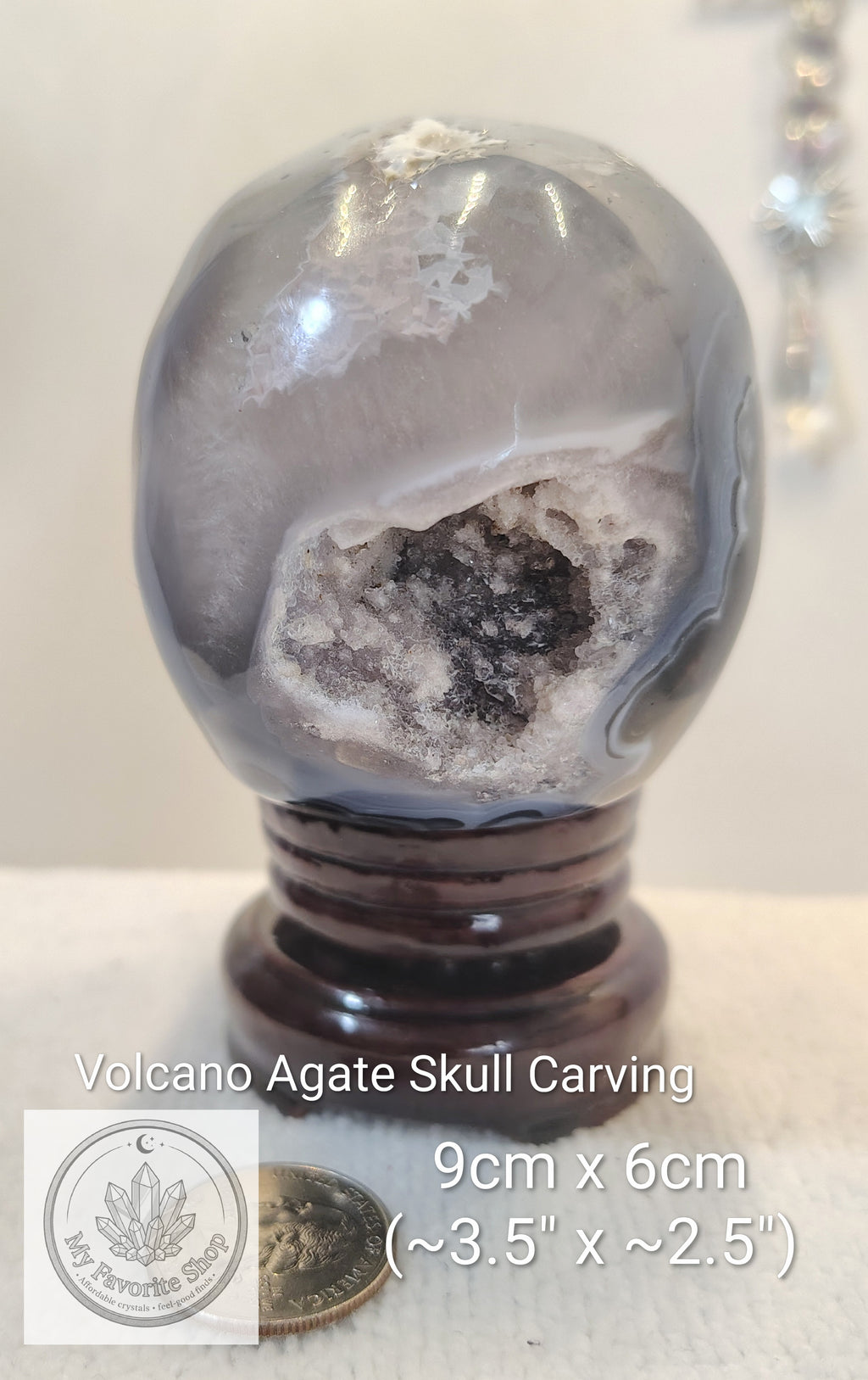 Volcano Agate Hand-Carved Crystal Skull
