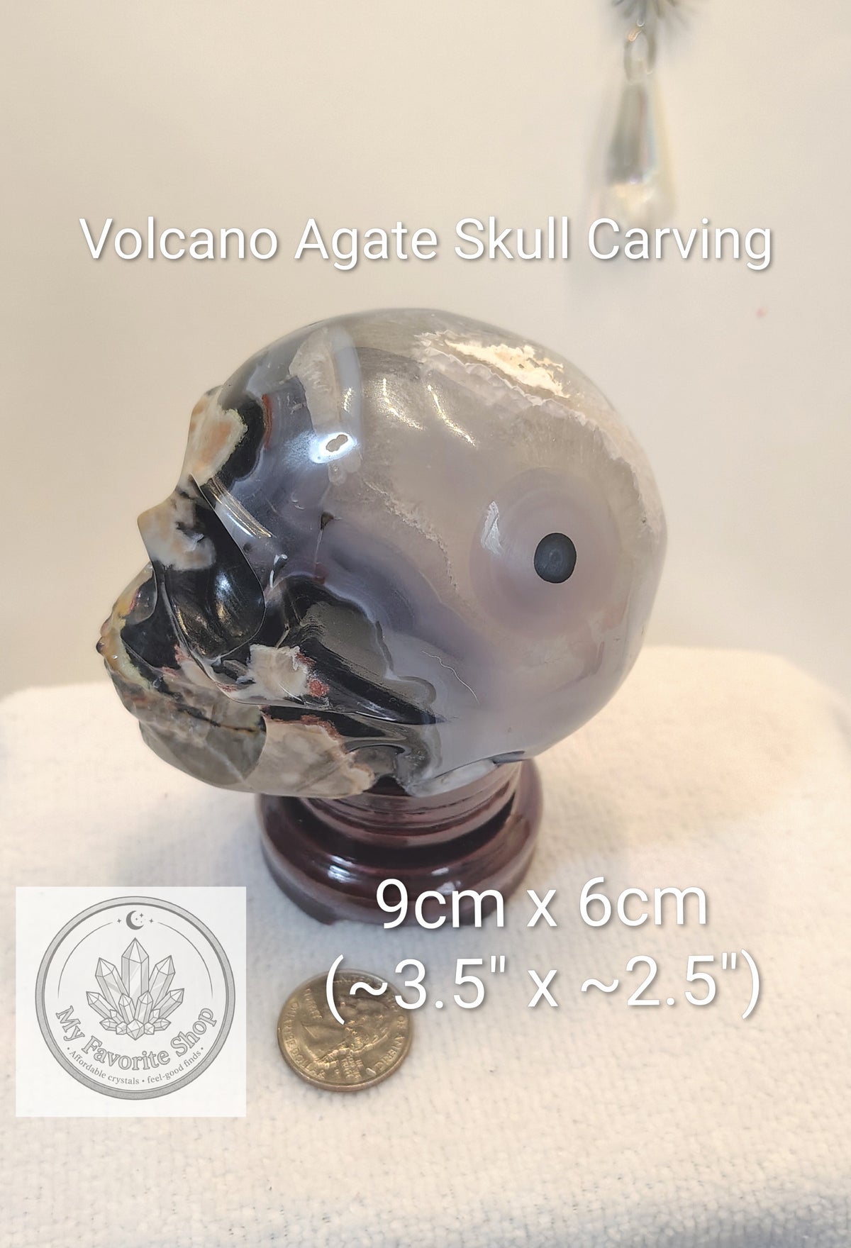 Volcano Agate Hand-Carved Crystal Skull