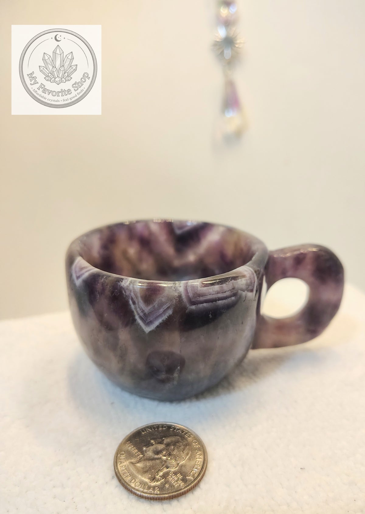 Hand-Carved Dream Amethyst Crystal Offering Cup