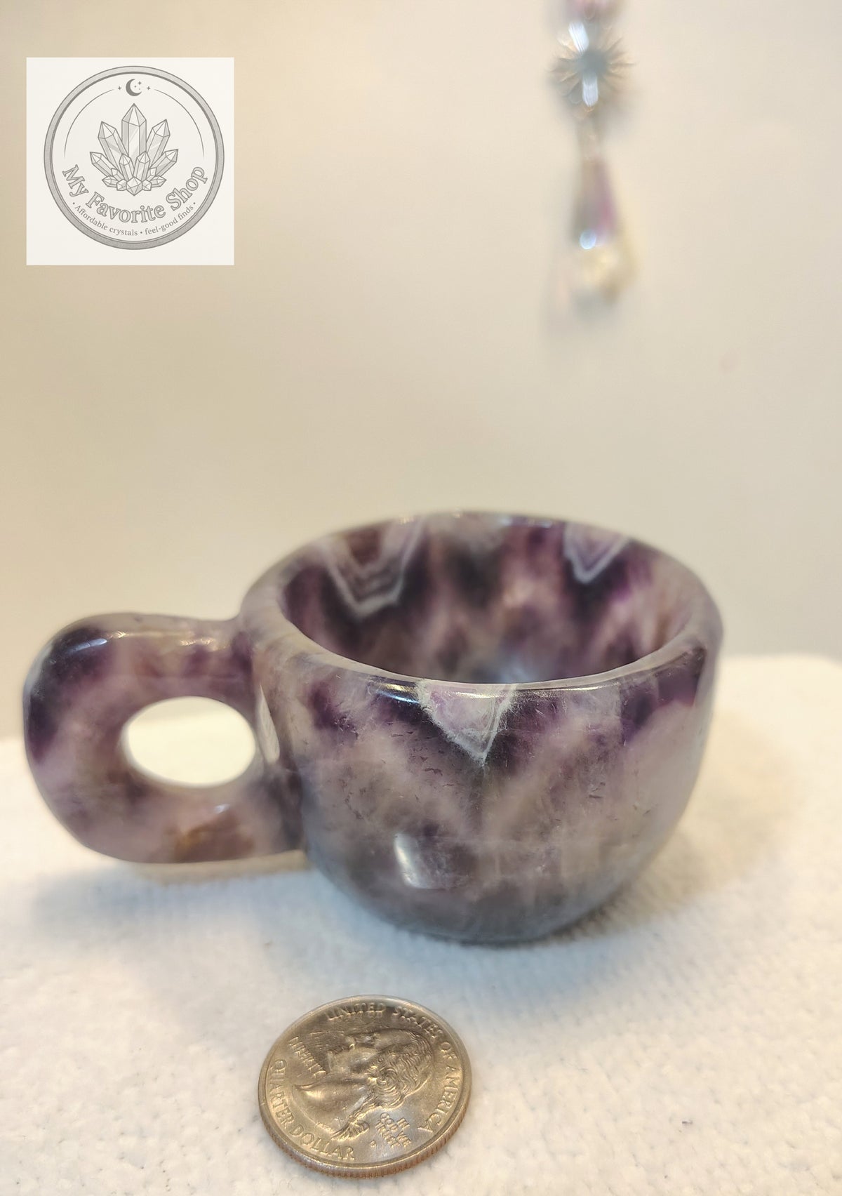 Hand-Carved Dream Amethyst Crystal Offering Cup