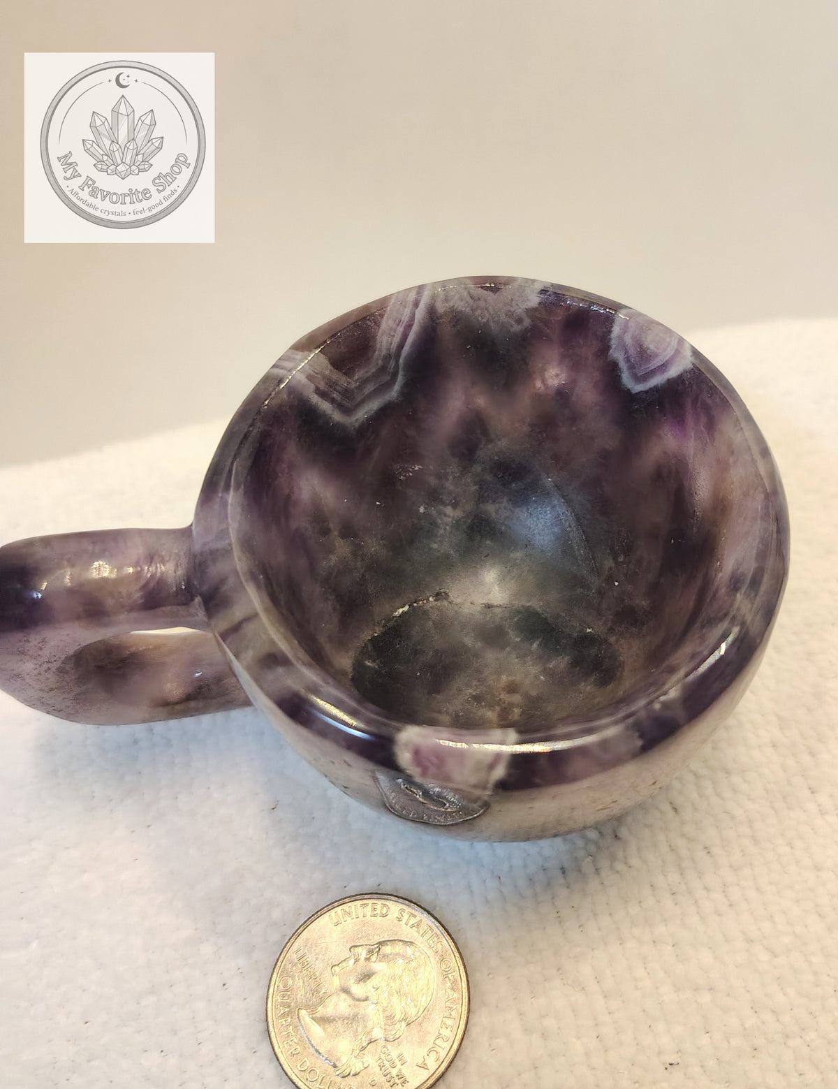 Hand-Carved Dream Amethyst Crystal Offering Cup