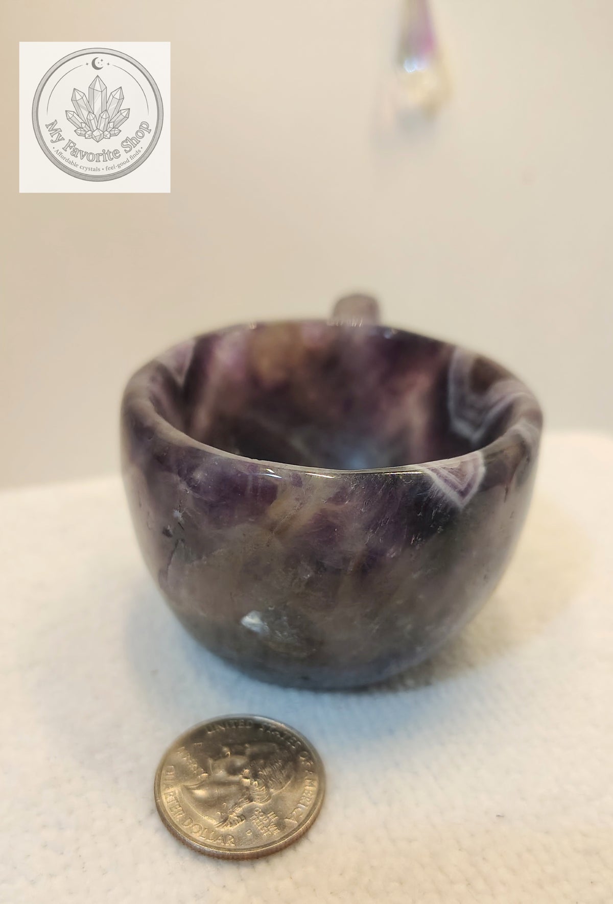 Hand-Carved Dream Amethyst Crystal Offering Cup
