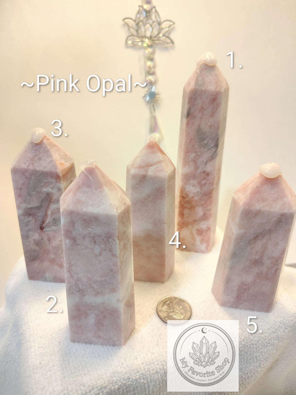 Natural Pink Opal Towers (Choose Your Piece)