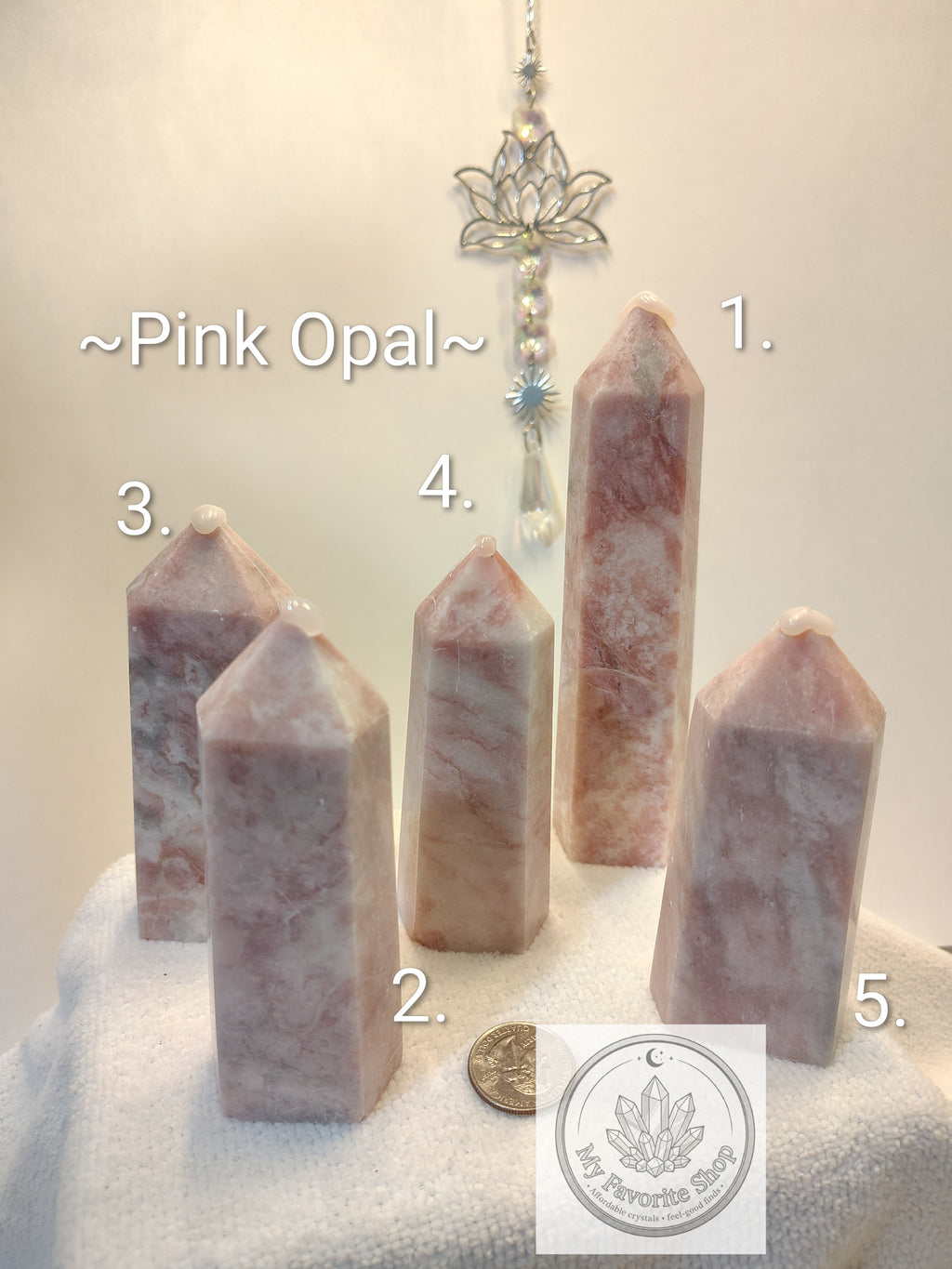 Natural Pink Opal Towers (Choose Your Piece)