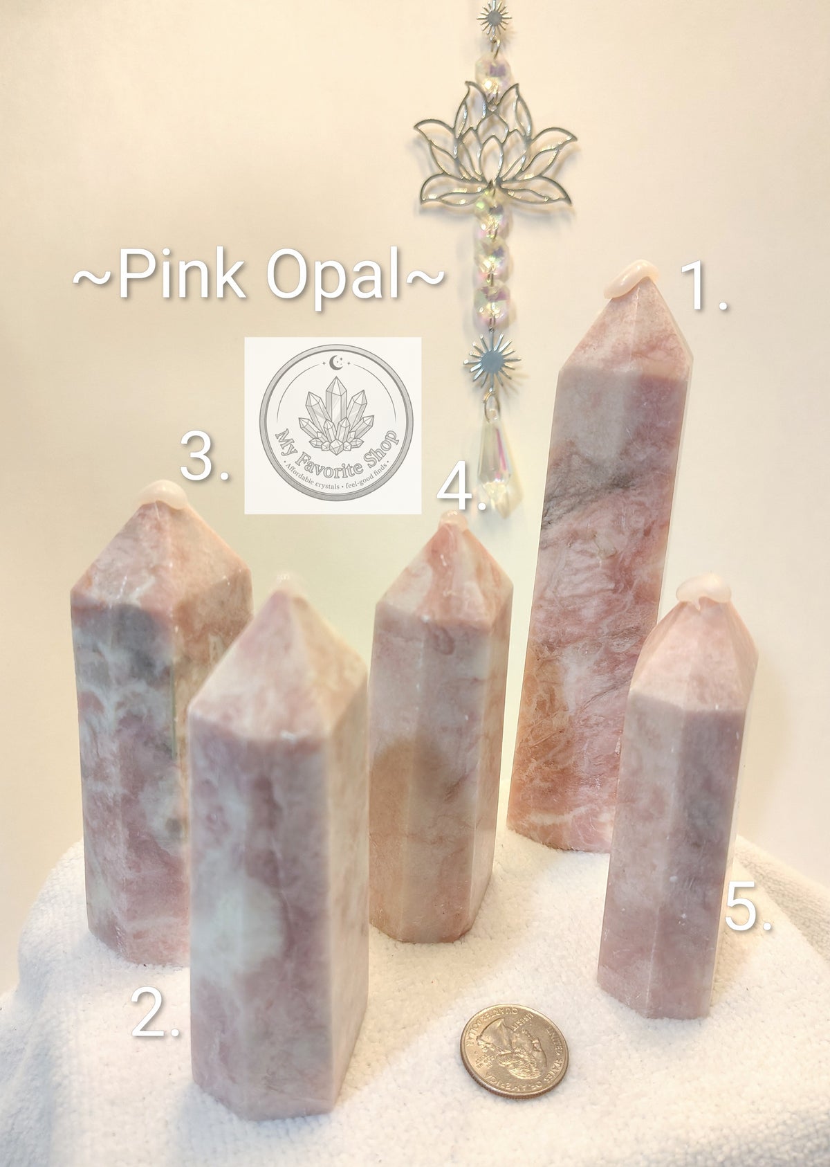 Natural Pink Opal Towers (Choose Your Piece)