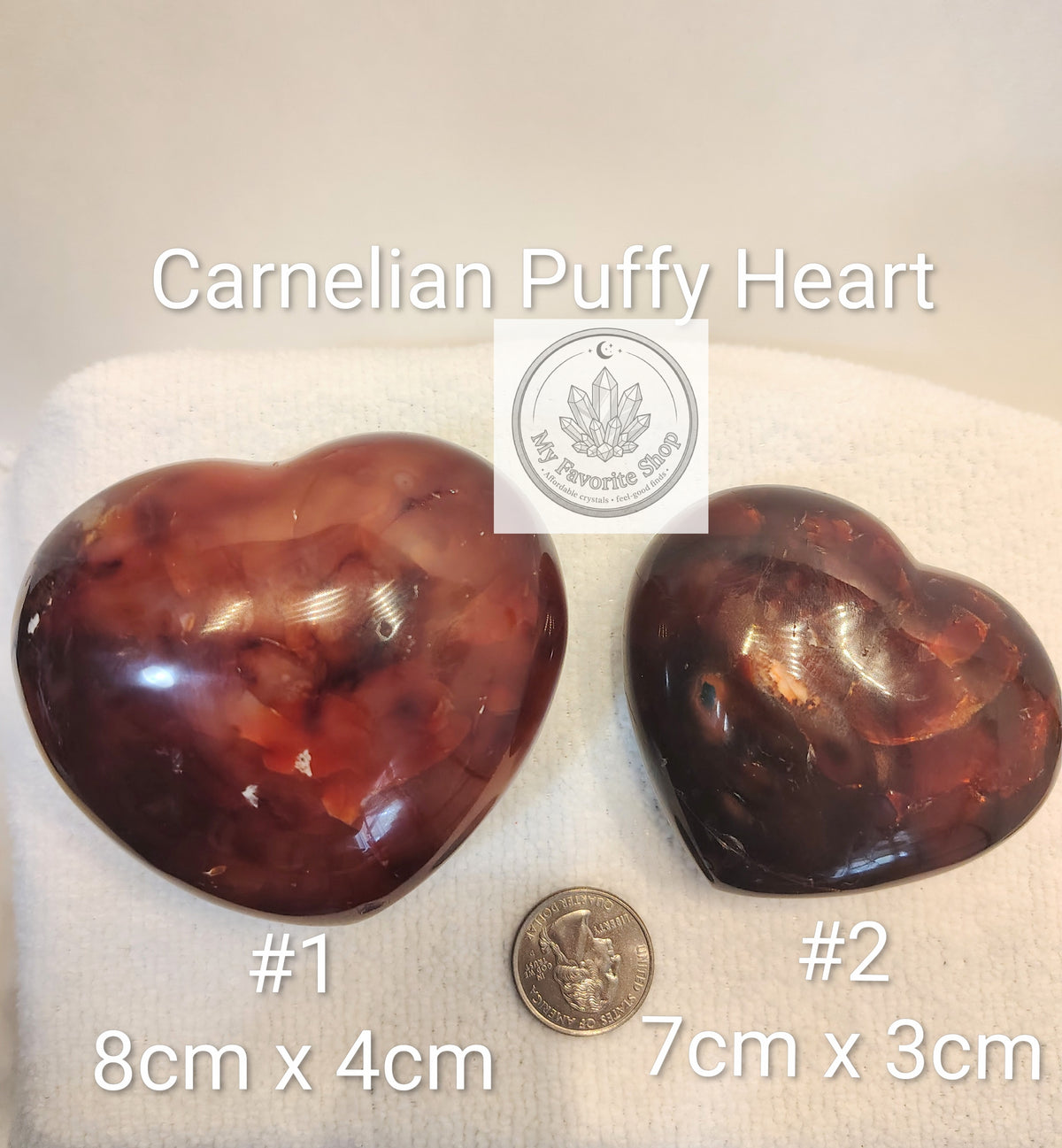 Fiery Warmth: Carnelian Puffy Hearts