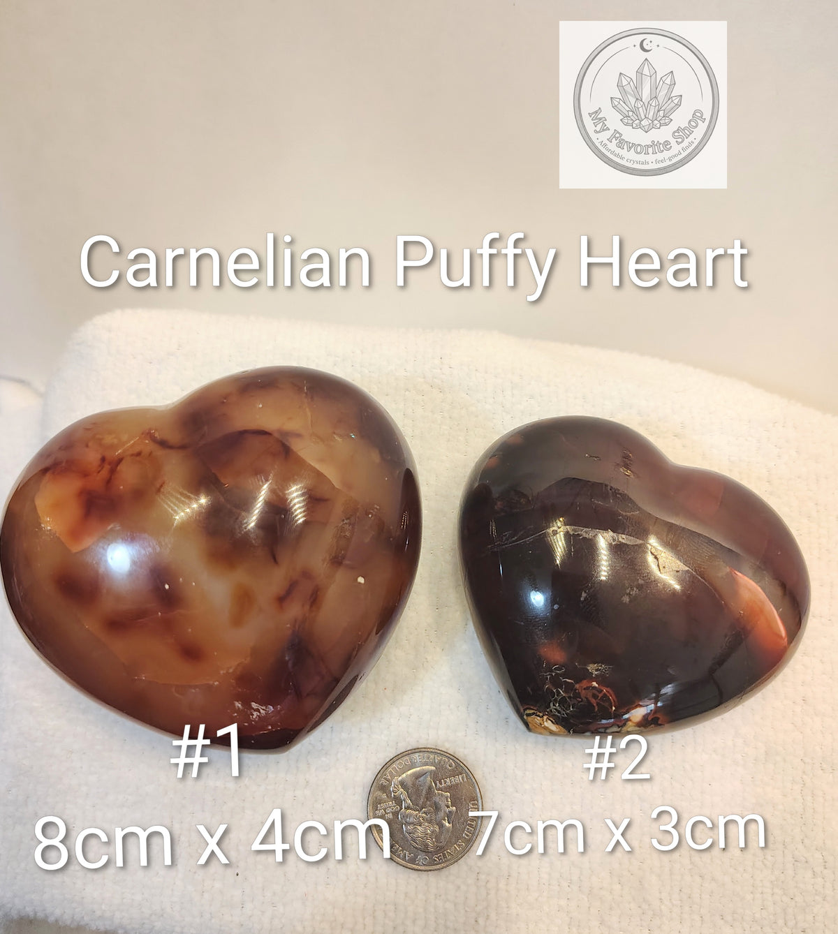 Fiery Warmth: Carnelian Puffy Hearts