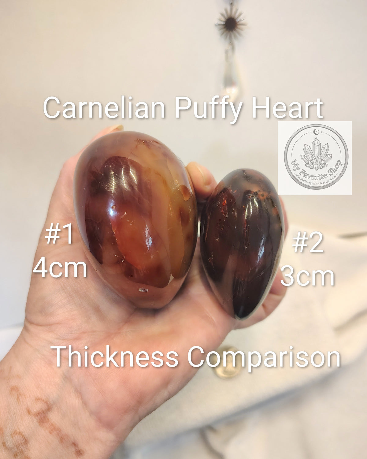 Fiery Warmth: Carnelian Puffy Hearts