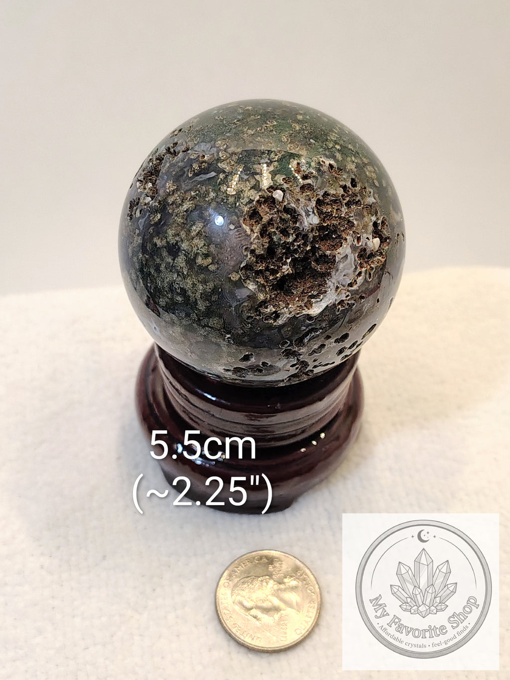 Lush Garden Moss Agate Spheres with Druzy Vugs