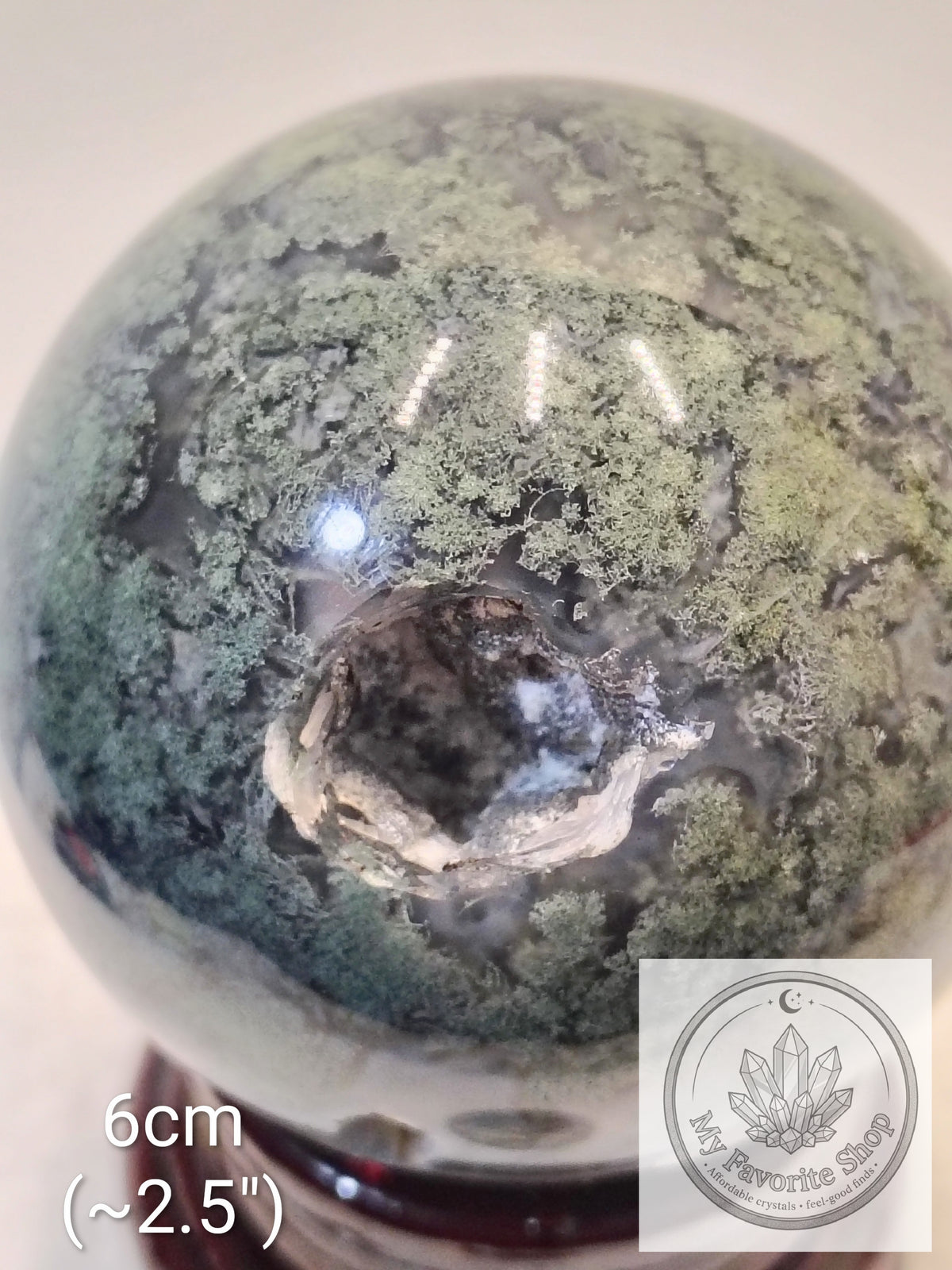 Lush Garden Moss Agate Spheres with Druzy Vugs
