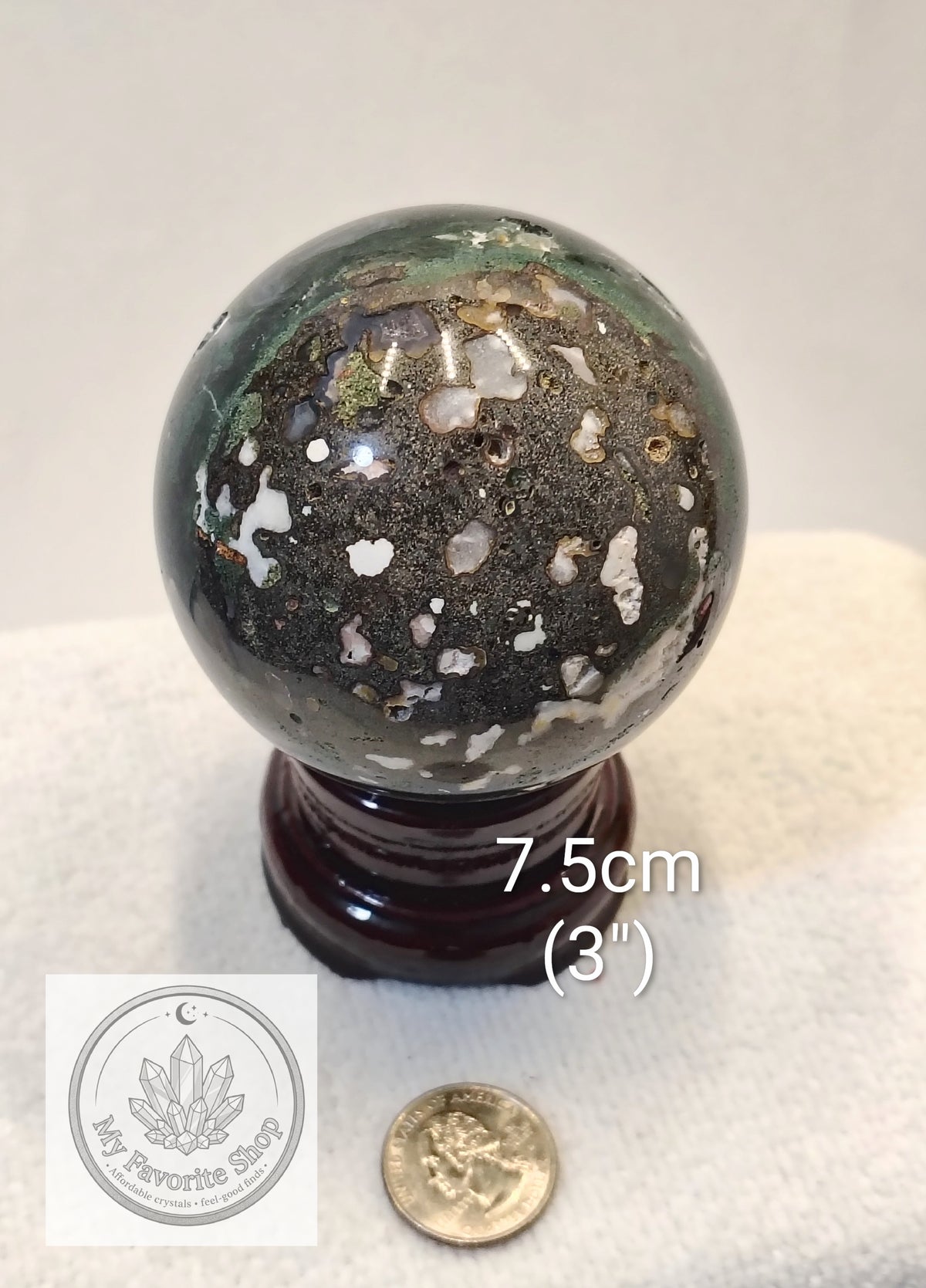 Lush Garden Moss Agate Spheres with Druzy Vugs