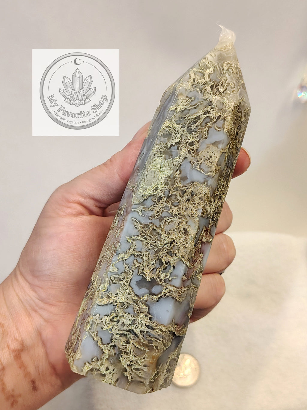 Earthy Elevation: Statement Moss Agate Tower