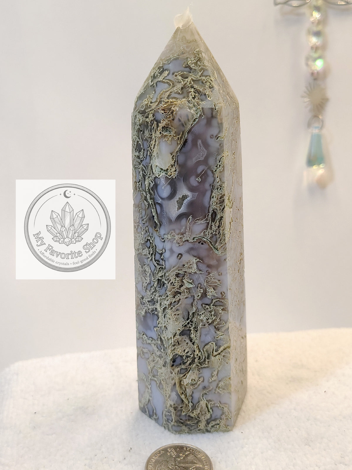 Earthy Elevation: Statement Moss Agate Tower