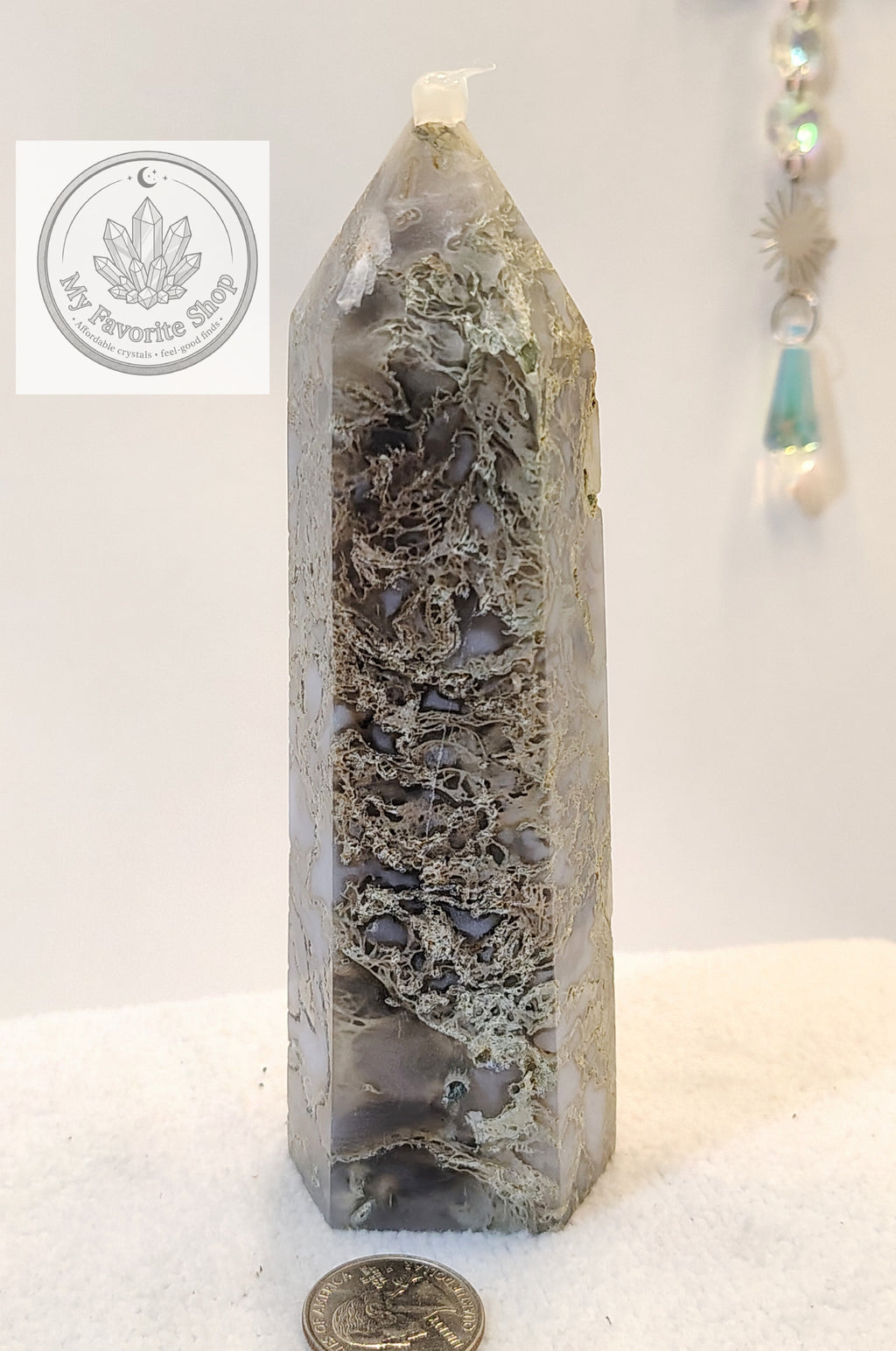 Earthy Elevation: Statement Moss Agate Tower