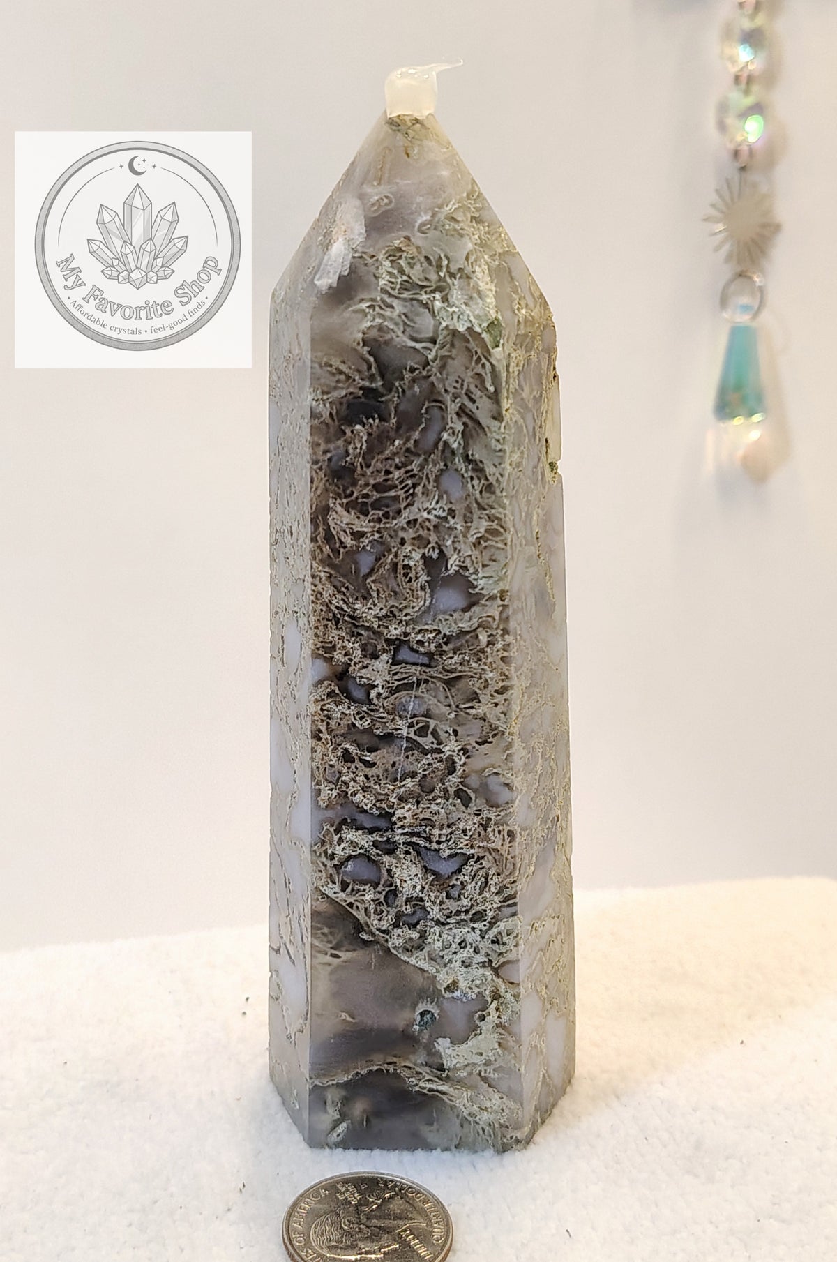 Earthy Elevation: Statement Moss Agate Tower