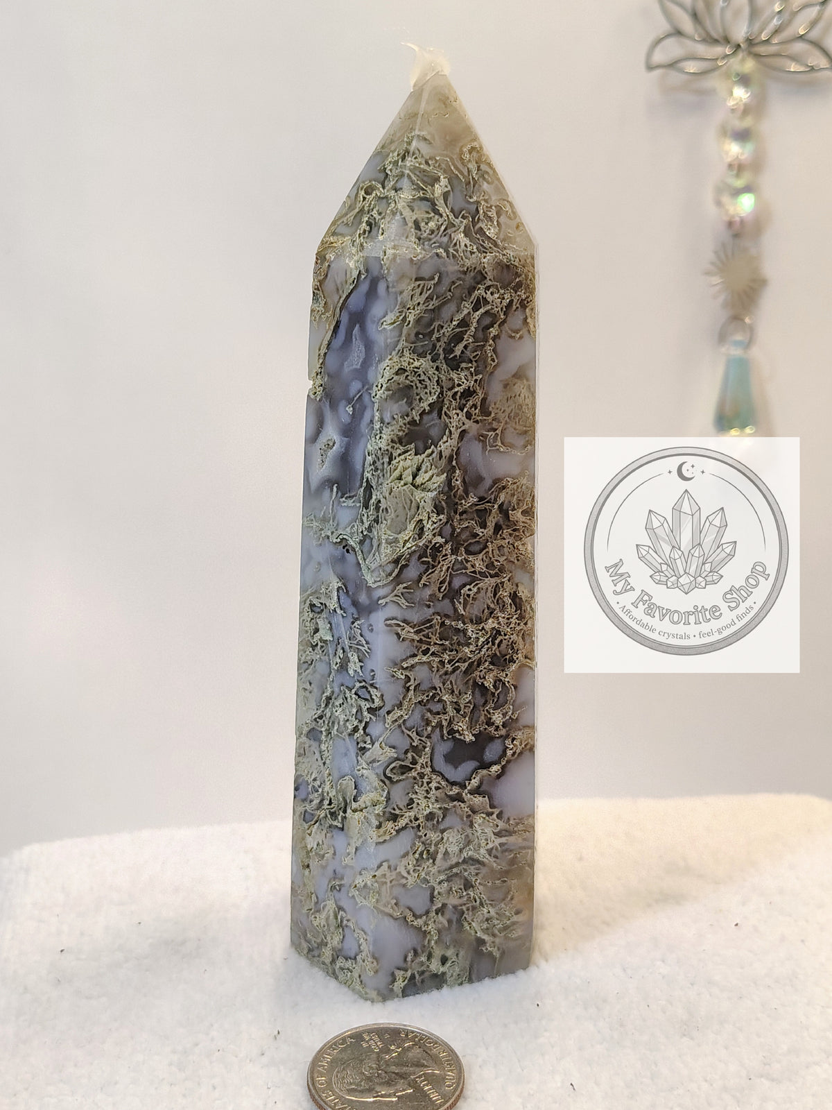 Earthy Elevation: Statement Moss Agate Tower