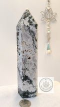 High-Grade Tree Agate Statement Tower | Natural Forest Landscape & Druzy Vugs