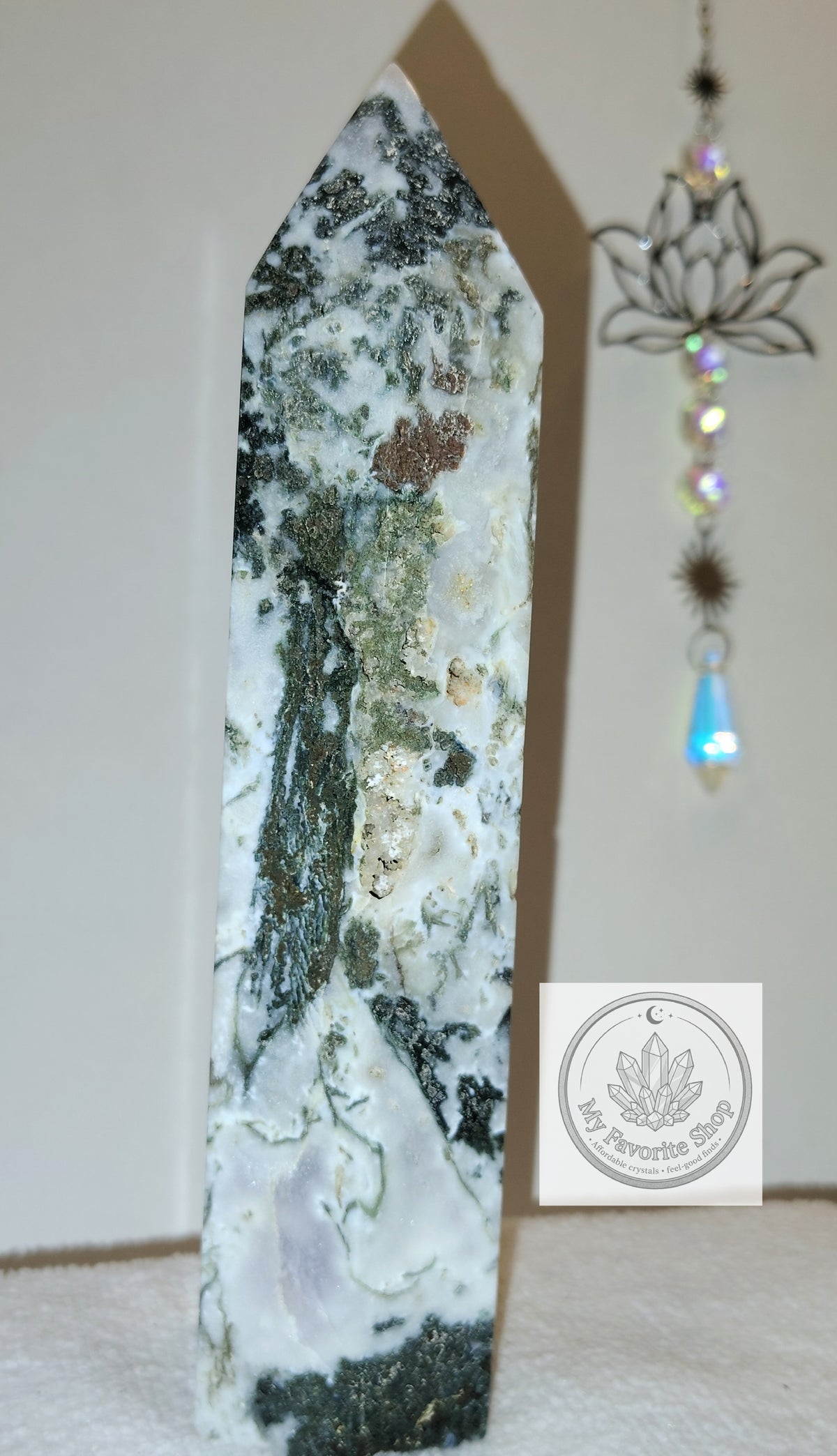 High-Grade Tree Agate Statement Tower | Natural Forest Landscape & Druzy Vugs