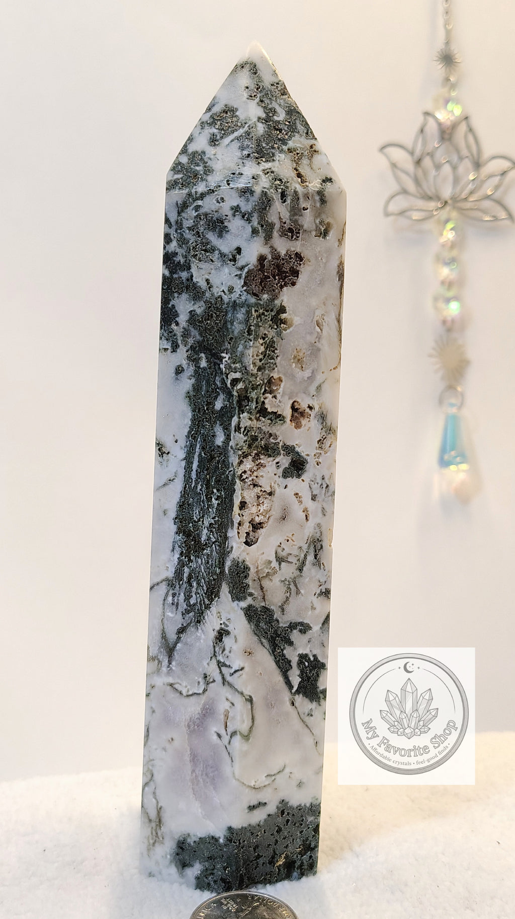 High-Grade Tree Agate Statement Tower | Natural Forest Landscape & Druzy Vugs