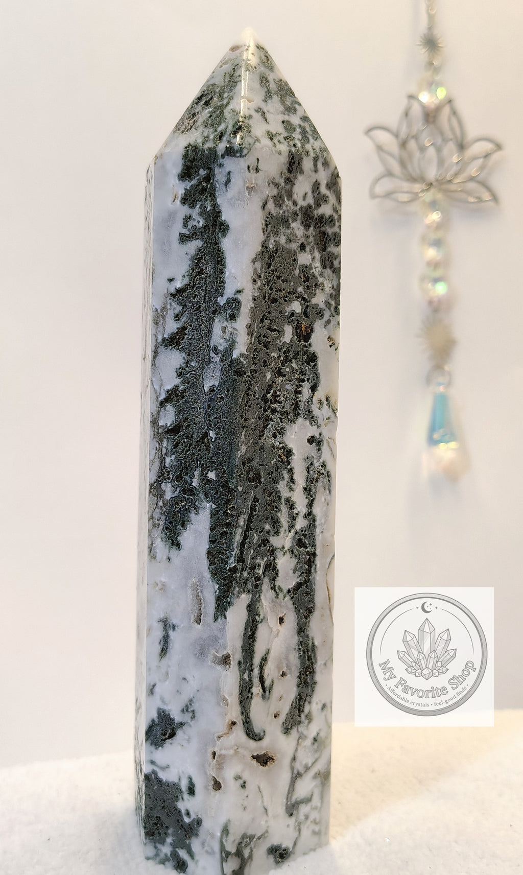 High-Grade Tree Agate Statement Tower | Natural Forest Landscape & Druzy Vugs