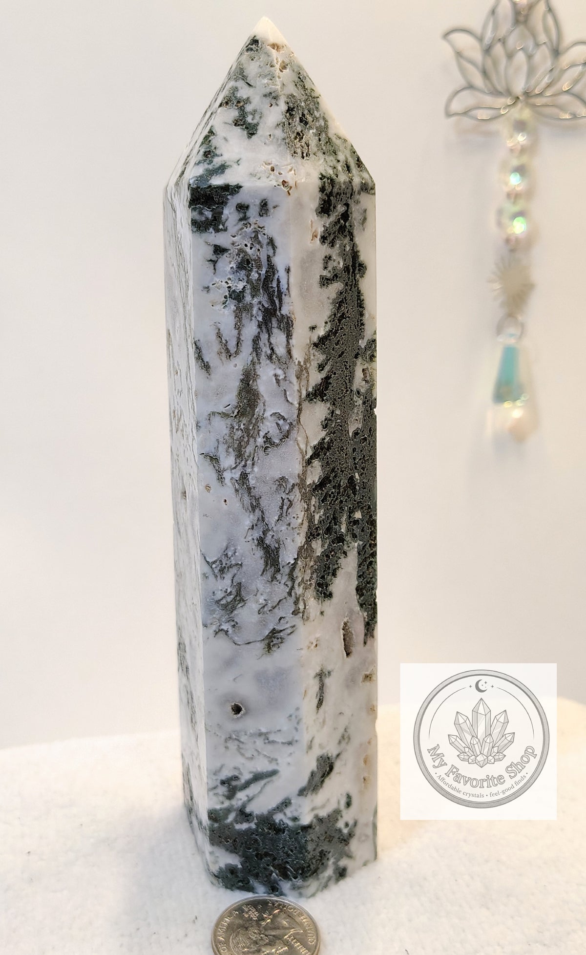 High-Grade Tree Agate Statement Tower | Natural Forest Landscape & Druzy Vugs