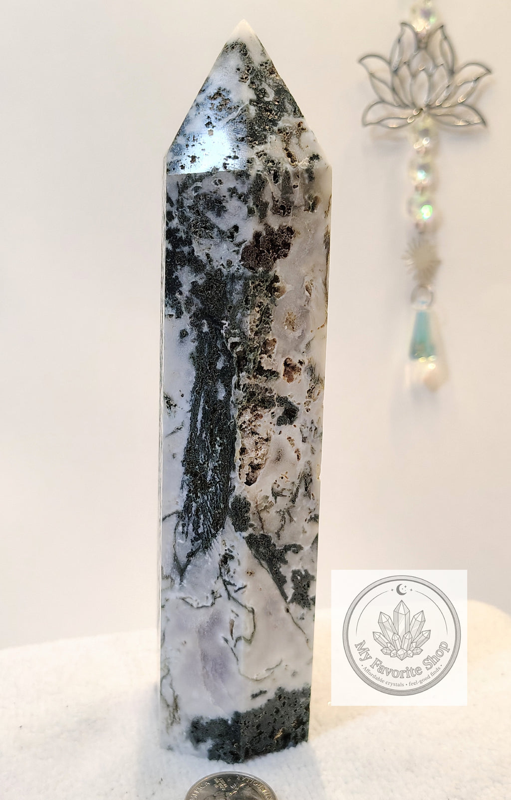 High-Grade Tree Agate Statement Tower | Natural Forest Landscape & Druzy Vugs