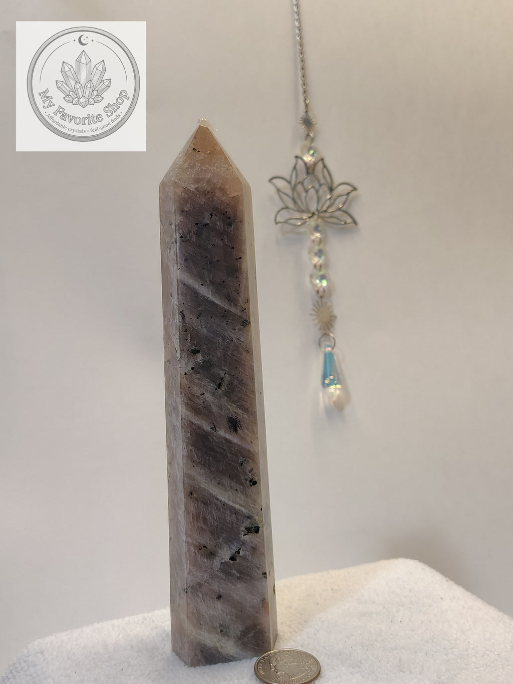 Moonstone with Sunstone Tower – Blue & Golden Flash