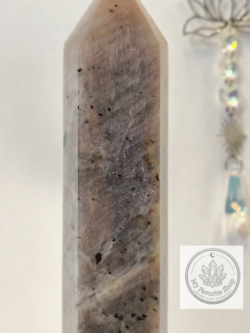 Moonstone with Sunstone Tower – Blue & Golden Flash