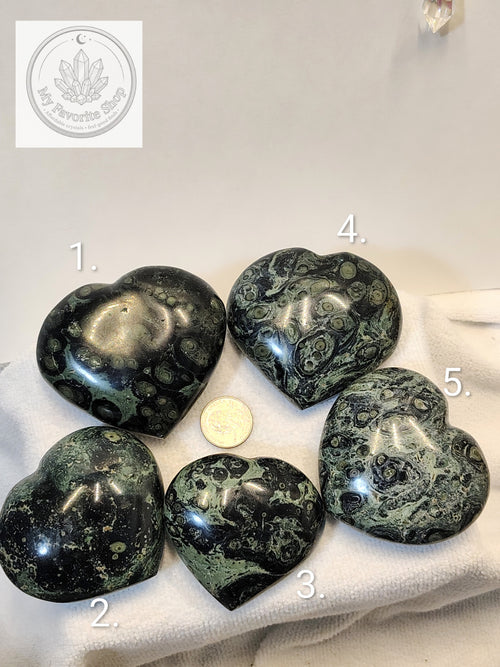Ancient Energy: Kambaba Jasper Carved Hearts