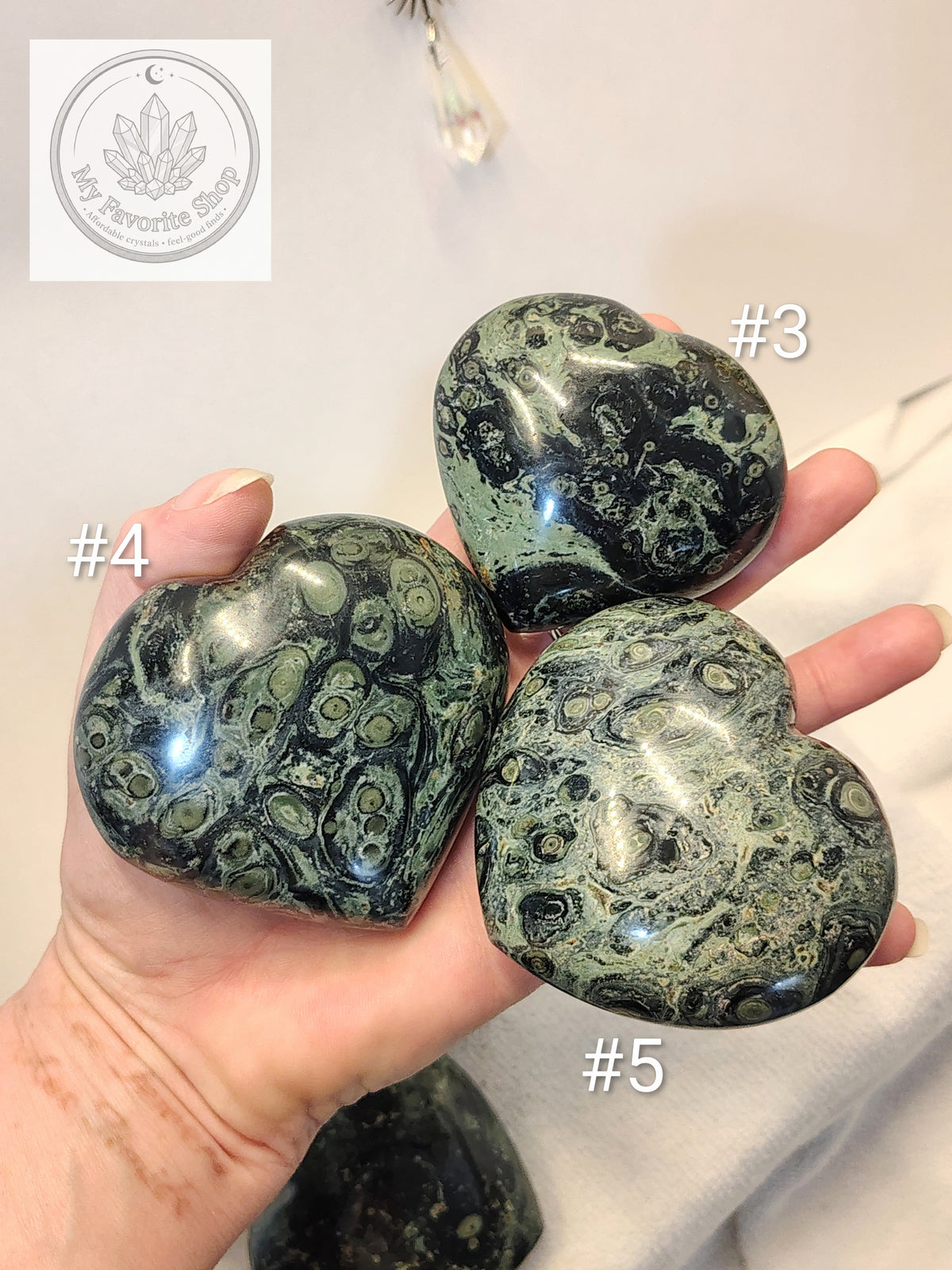 Ancient Energy: Kambaba Jasper Carved Hearts